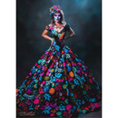 Vestido de corset negro con flores multicolor-2
