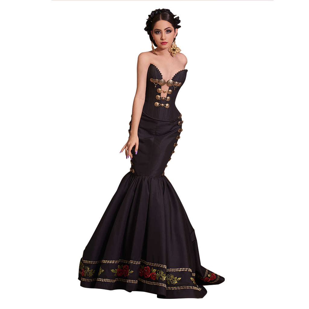 Charreria-style corset dress