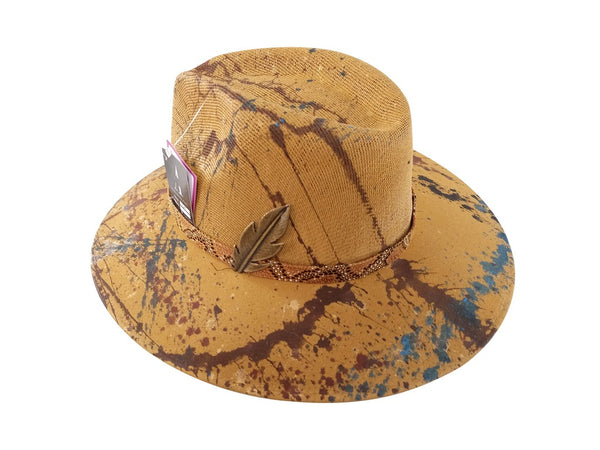 Sombrero pintado con cinta animal print