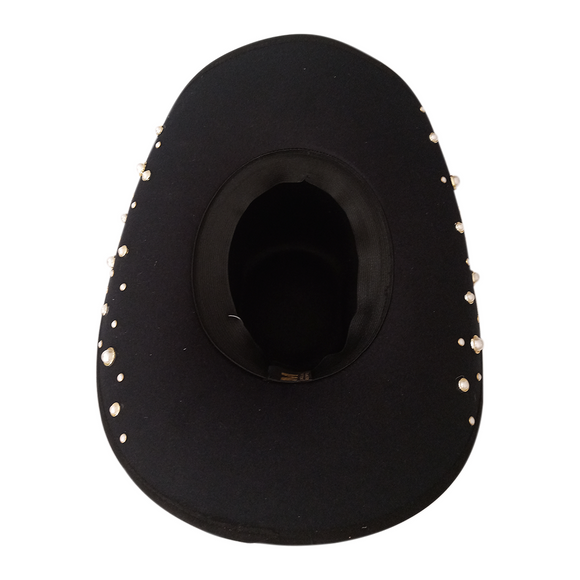 Sombrero vaquero negro con pedrería