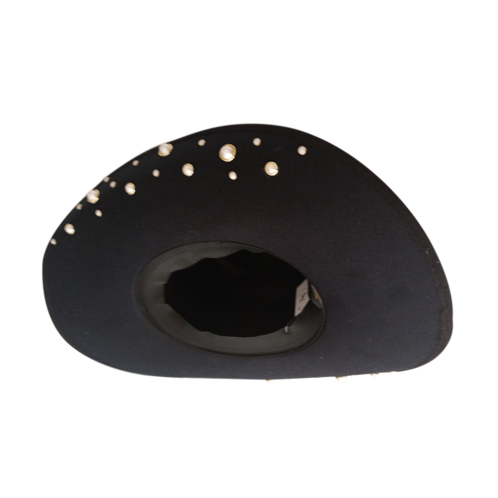 Sombrero vaquero negro con pedrería